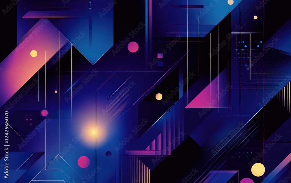 Poster abstract geometric shapes with gradient colors, suitable for a background image