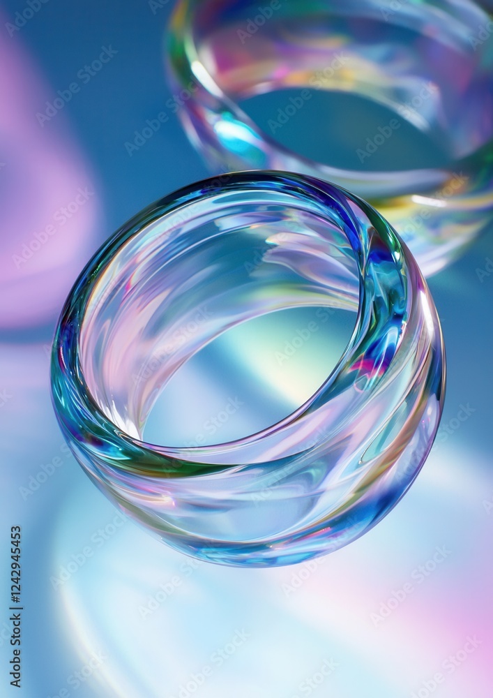 Poster close-up of two rings, one in the foreground and the other in the background. the rings are made up 