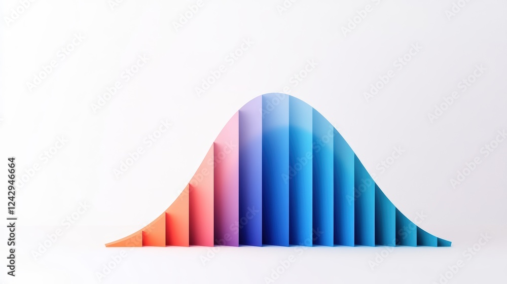 Poster a colorful, stylized graph displays data in a wave-like shape, transitioning from pink to blue again