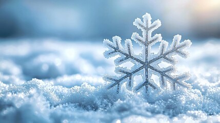 Sparkling Snowflake Winter Wonderland Scene.