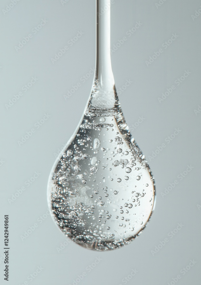 Aufkleber close-up of a spoon with a droplet of water on it. the droplet is in the shape of a teardrop and is 