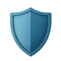 Modern Blue Shield Icon Symbolizing Protection and Security Concept, cut out