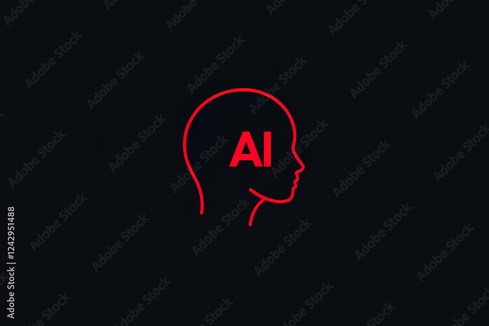 Poster exploring the intersection of technology and humanity through abstract representation of artificial 