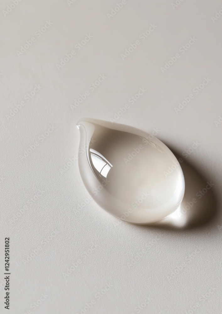 Poster close-up of a single, oval-shaped object on a plain white surface. the object appears to be made of 