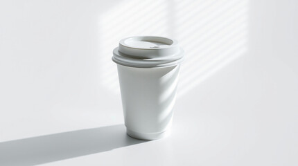 Takeaway coffee cup with a lid mock up isolated on white background.Ai generative