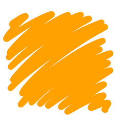 透明な背景に描かれたラフなオレンジの手書きストローク | Rough Orange Hand-Drawn Stroke on Transparent Background