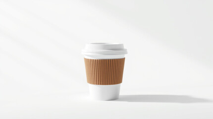 Takeaway coffee cup with a lid mock up isolated on white background.Ai generative