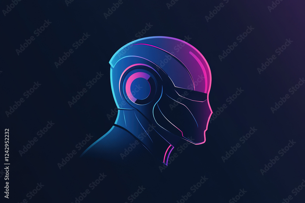 Aufkleber futuristic robotic design exemplifying innovation in technology and artificial intelligence aestheti
