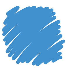 透明な背景に描かれたラフなブルーの手書きストローク | Rough Blue Hand-Drawn Stroke on Transparent Background