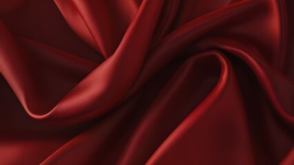 Obraz premium Abstract background of a semitransparent silk fabric of red color. Generative AI