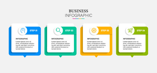 Infographics design template, Business concept with 4 steps