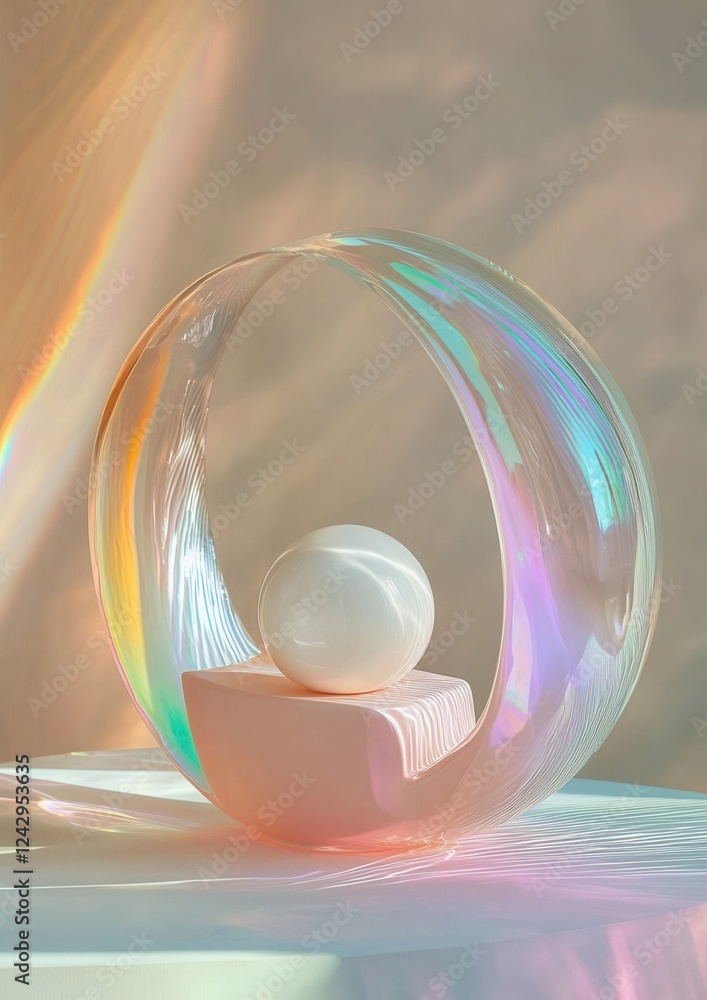 Poster digital art piece that appears to be a sculpture or a sculpture. it is a spherical object with a smo