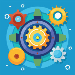 Cogs and Gears – Cartoon Style Vector Illustration