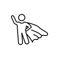 Super man icon in thin line style Vector illustration graphic design