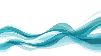 Fototapeta premium Sophisticated abstract waves in shades of turquoise and teal, creating a sense of flow and elegance