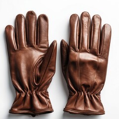 Stylish brown leather gloves showcasing luxury craftsmanship for winter fashion.