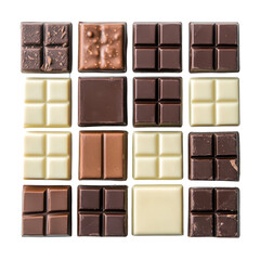 Obraz premium Assortment of Various Chocolate Types in a Beautiful Arrangement