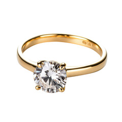 Elegant Gold Ring with Brilliant Round Cut Diamond Stone