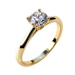 Elegant Gold Engagement Ring with Brilliant Round Diamond Center Stone