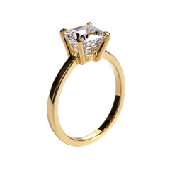 Elegant gold ring with large clear gemstone in a stunning design