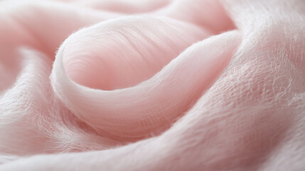 Fototapeta premium Delicate Pink Alpaca Fabric with Soft Texture, White Background, Generative AI