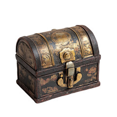 Vintage Decorative Wooden Treasure Chest with Intricate Design