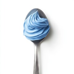 Blue Frosting on Spoon - Delicious Sweet Treat