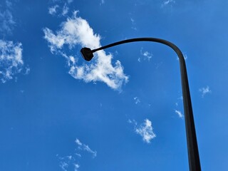 street lamp on blue sky