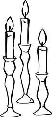 Wedding Candles hand drawn illustration.