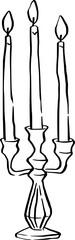 Wedding Candle hand drawn illustration.