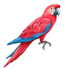 Fototapeta premium Colorful Scarlet Macaw Parrot Illustrative Art for Nature Lovers