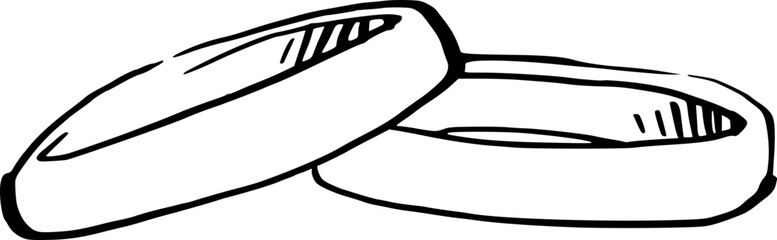 Wedding Ring hand drawn illustration.