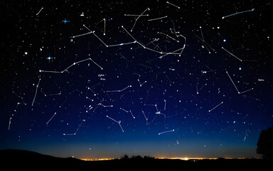 Clear night sky with visible constellations