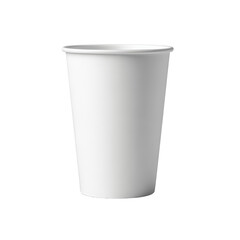 Paper Cup Mockup White Disposable on transparent background.