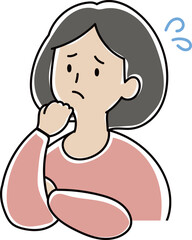 困っている人　女性のイラスト