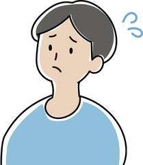 困っている/焦っている人　男性のイラスト