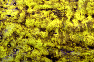 dirty art background of purple stains on yellow