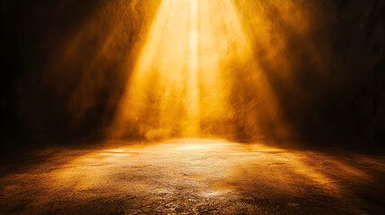 A beam of light symbolizes divine revelation, representing the first commandment as a concept of religious symbolism and sacred art.