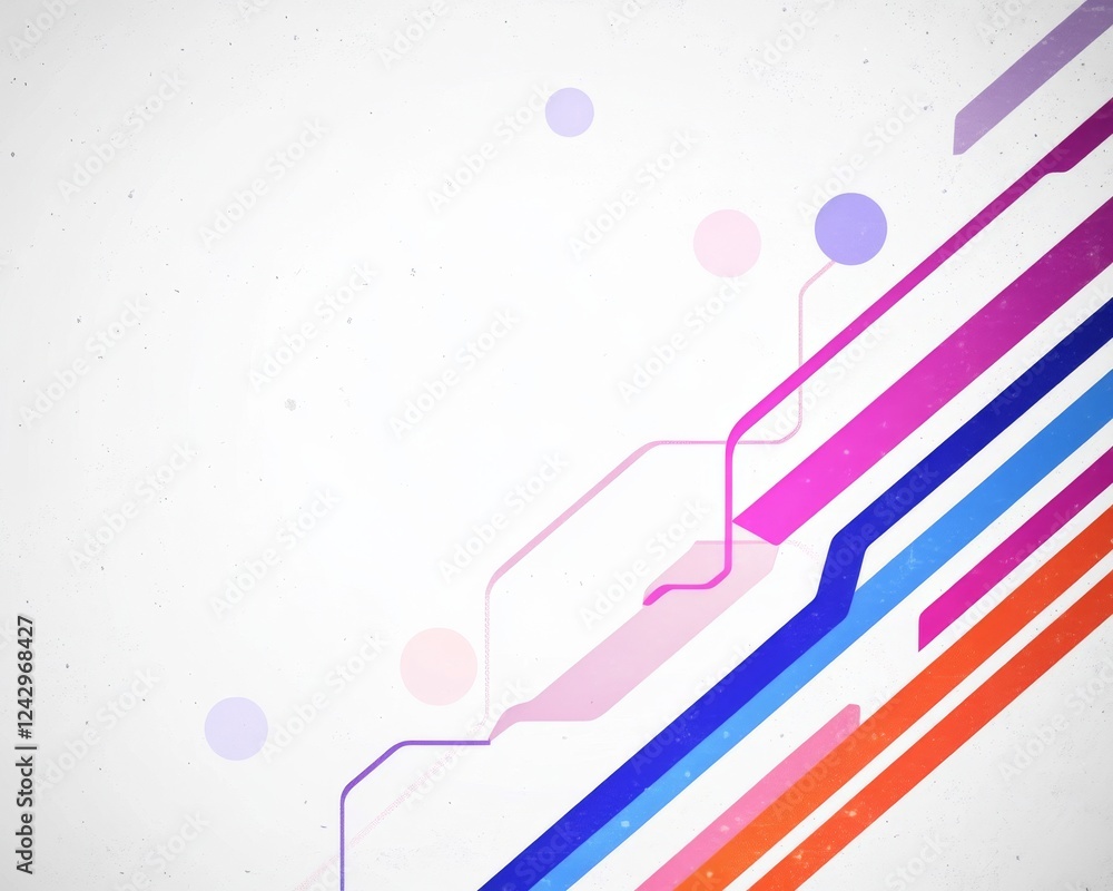 Poster a vibrant abstract background featuring colorful lines and shapes on a light backdrop, ideal for mod