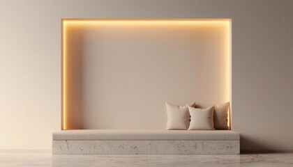 home decor minimalism with space-saving comfort. Wall-mounted reading nook with a built-in cushion and integrated lighting for minimalist relaxation