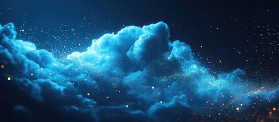 Fototapeta premium Glowing Night Cloudscape, Fantasy Background