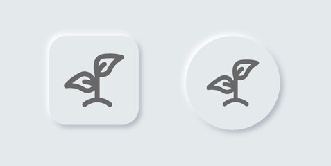 Seed line icon in neomorphic design style. Eco signs vector illustration.