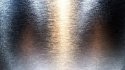 Fototapeta premium Shiny brushed metal background featuring fine horizontal texture and reflective surface, offering a sleek and industrial design