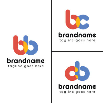 Letters bb bc cb Playful Logo, represent a fun, energetic, and joy