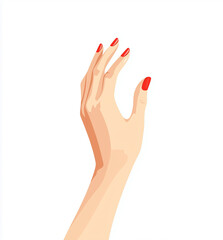 illustration of a woman's hand with red nails