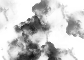 black cloud and pollution spreading on transparency background	
