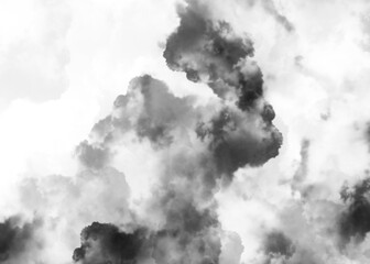 dark cumulus cloud spreading on transparency background	