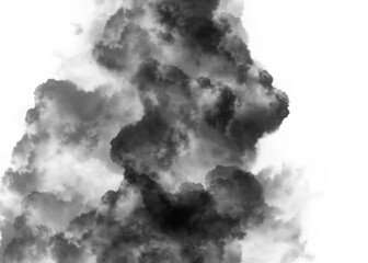 bad smoke pollution spreading on transparency background	
