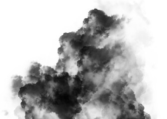 bad smoke pollution spreading on transparency background	