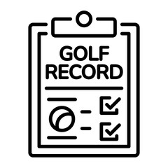 Golf record icon in linear style 
